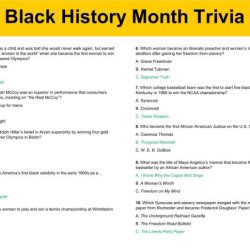 Trivia questions about black history