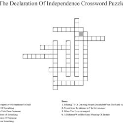 Declaration of independence crossword puzzle answers